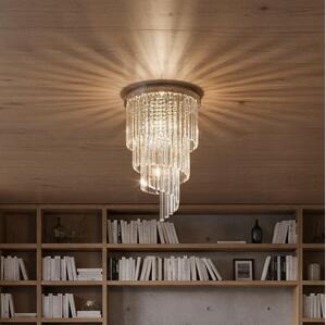 Ideal Lux-Lampadario di cristallo a plafone CARLTON 8xE14/40W/230V diametro 40cm cromo lucido