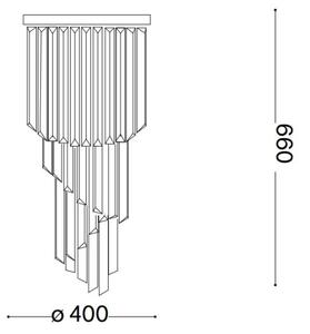 Ideal Lux-Lampadario di cristallo a plafone CARLTON 8xE14/40W/230V diametro 40cm cromo lucido