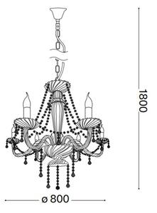 Ideal Lux - Lampadario di cristallo a sospensione con catena AMADEUS 8xE14/40W/230V diametro 80 cm limpido