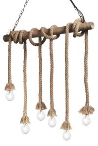 Ideal Lux - Lampadario a sospensione con filo CANAPA 6xE27/15W/230V marrone