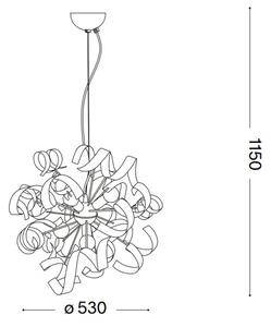 Ideal Lux - Lampadario a sospensione con filo VORTEX 6xE14/40W/230V diametro 53 cm oro/patina