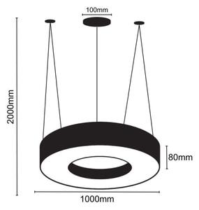 Lampadario LED a sospensione con filo LED/50W/230V 4000K diametro 100 cm nero
