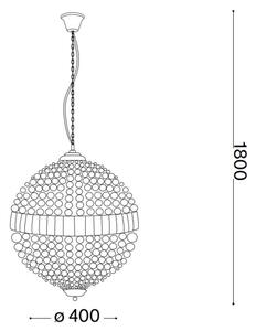 Ideal Lux - LED Lampadario di cristallo a sospensione con catena LUXOR 6xG9/3W/230V diametro 40 cm limpido