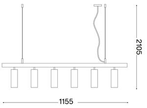 Ideal Lux - Lampadario LED a sospensione con filo DYNAMITE 6xGU10/7W/230V CRI 90 bianco
