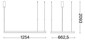 Ideal Lux - Lampadario LED a sospensione con filo WAVES LED/45W/230V CRI 90 nero