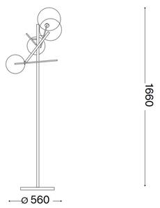 Ideal Lux - Lampada LED da terra EQUINOXE 4xG4/2W/230V ottone/limpido