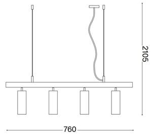 Ideal Lux - Lampadario LED a sospensione con filo DYNAMITE 4xGU10/7W/230V CRI 90 bianco