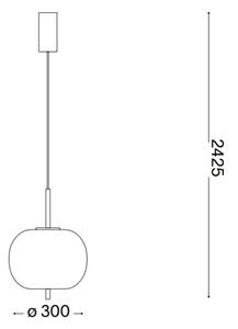 Ideal Lux - Lampadario LED a sospensione con filo UMILE LED/20W/230V diametro 30 cm CRI 90 ottone/bianco