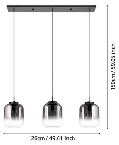 Eglo 390104 - Lampadario a sospensione con filo BULCIAGO 3xE27/40W/230V fumé