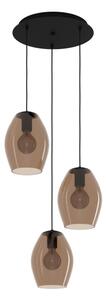 Eglo 390161 - Lampadario a sospensione con filo ESTANYS 3xE27/40W/230V marrone