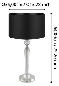Eglo 390158 - Lampada da tavolo PASIANO 1xE27/40W/230V nero