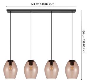 Eglo 390162 - Lampadario a sospensione con filo ESTANYS 4xE27/40W/230V marrone