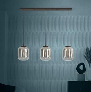 Eglo 390104 - Lampadario a sospensione con filo BULCIAGO 3xE27/40W/230V fumé