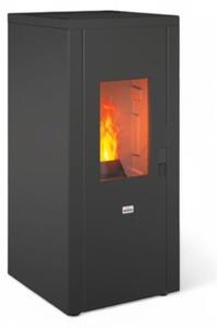 Stufa a pellet in acciaio 7 Kw con uscita fumi posteriore e dispositivo antiscoppio A+ Queen 77 EVO 5.0 - Nero