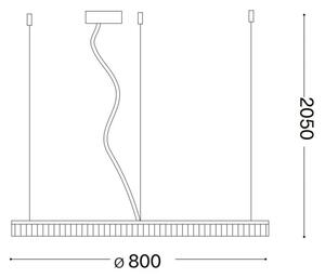Ideal Lux - Lampadario LED a sospensione con filo CROWN LED/42W/230V 3000K diametro 80 cm CRI 90 ottone