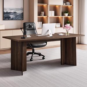 Scrivania - Scrivania direzionale, scrivania da ufficio, scrivania per computer - Lunghezza 160 cm - Uscita cavi - Portata 113,4 kg - Pannello a nido d'ape + truciolato - Per ufficio e studio - Marrone/nero