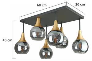 Lampadario a plafone SOMA 6xE27/60W/230V nero/oro/fumé nero
