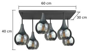 Lampadario a plafone SOMA 6xE27/60W/230V nero/fumé nero