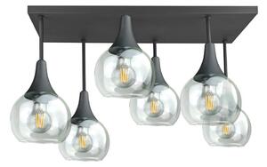 Lampadario a plafone SOMA 6xE27/60W/230V nero/limpido