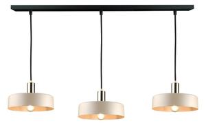 Lampadario a sospensione su cavo LATTE 3xE27/60W/230V beige/nero/oro