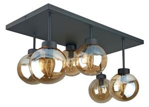 Lampadario a plafone DEA 6xE14/60W/230V nero/fumé beige