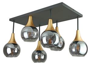 Lampadario a plafone SOMA 6xE27/60W/230V nero/oro/fumé nero
