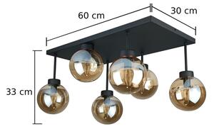 Lampadario a plafone DEA 6xE14/60W/230V nero/fumé beige