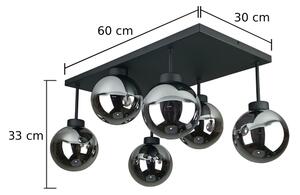 Lampadario a plafone DEA 6xE14/60W/230V nero/fumé nero