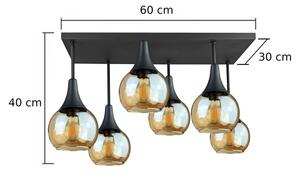 Lampadario a plafone SOMA 6xE27/60W/230V nero/fumé beige