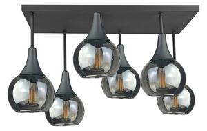 Lampadario a plafone SOMA 6xE27/60W/230V nero/fumé nero