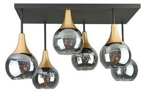 Lampadario a plafone SOMA 6xE27/60W/230V nero/oro/fumé nero