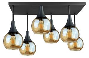 Lampadario a plafone SOMA 6xE27/60W/230V nero/fumé beige