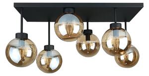 Lampadario a plafone DEA 6xE14/60W/230V nero/fumé beige