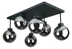 Lampadario a plafone DEA 6xE14/60W/230V nero/fumé nero