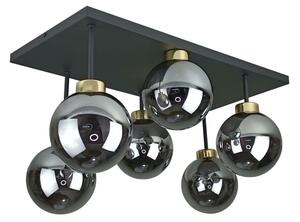 Lampadario a plafone DEA 6xE14/60W/230V nero/oro/fumé nero