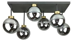 Lampadario a plafone DEA 6xE14/60W/230V nero/oro/fumé nero