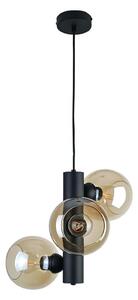 Lampadario a sospensione con filo TUBE 3xE27/60W/230V nero/fumé beige