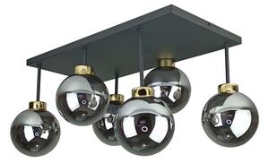 Lampadario a plafone DEA 6xE14/60W/230V nero/oro/fumé nero