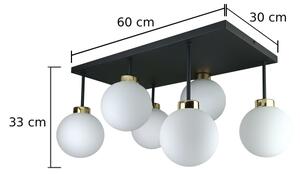 Lampadario a plafone DEA 6xE14/60W/230V nero/oro/bianco