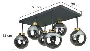 Lampadario a plafone DEA 6xE14/60W/230V nero/oro/fumé nero
