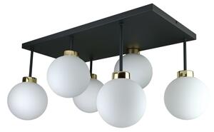 Lampadario a plafone DEA 6xE14/60W/230V nero/oro/bianco