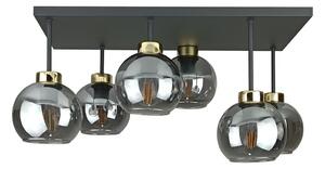 Lampadario a plafone NESSA 6xE27/60W/230V nero/oro/fumé nero