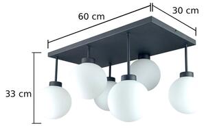 Lampadario a plafone DEA 6xE14/60W/230V nero/bianco
