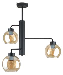 Lampadario a sospensione con supporto rigido FLEX 3xE27/60W/230V nero/fumé beige