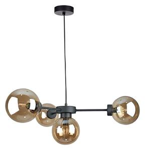 Lampadario a sospensione con filo KALIOPE II 4xE14/50W/230V nero/fumé beige