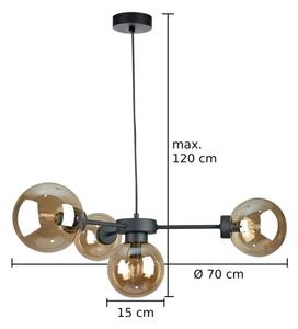 Lampadario a sospensione con filo KALIOPE II 4xE14/50W/230V nero/fumé beige