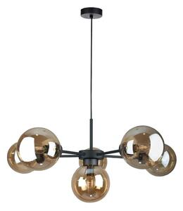 Lampadario a sospensione con filo KALIOPE II 6xE14/50W/230V nero/fumé beige