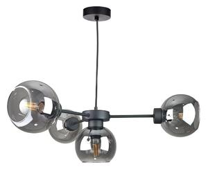 Lampadario a sospensione con filo KALIOPE 4xE27/60W/230V nero/fumé nero