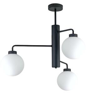 Lampadario a sospensione con supporto rigido FLEX 3xE27/60W/230V nero/bianco