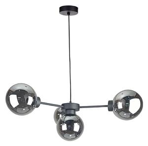 Lampadario a sospensione con filo KALIOPE II 4xE14/50W/230V nero/fumé nero